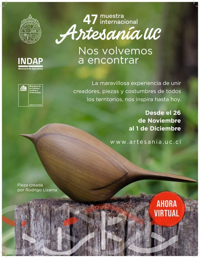 Afiche 47 Muestra de Artesania UC Ahora Virtual Nos volvemos a encontrar. Chile. 2020. Archivo Artesania UC